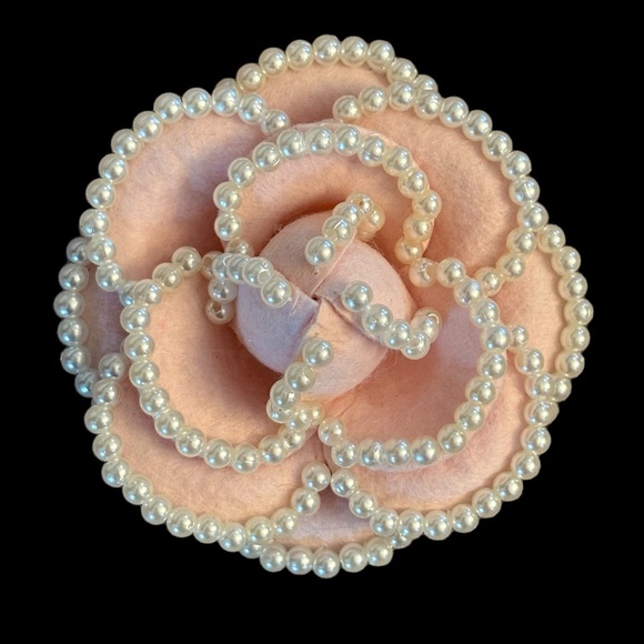 Handmade Pearl Trim Brooch Pin Hair Clip - Picture 4 of 11